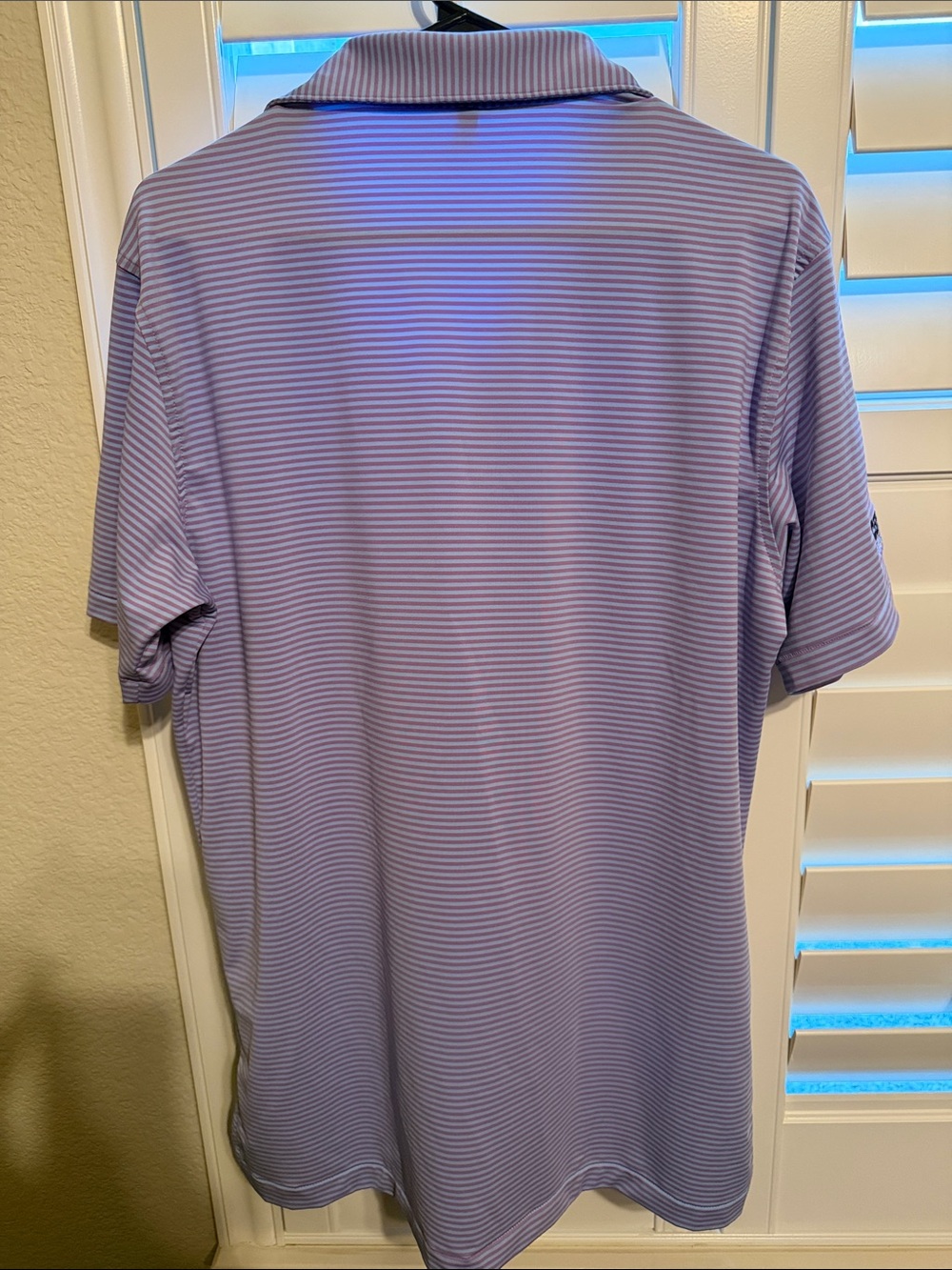 Peter Millar Scotty Cameron Tour Rat Men's Lavender Stripe Golf Polo Shirt - Picture 4 of 4